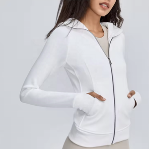 Veste d'entraînement respirante à fermeture éclair pour femmes vêtements de sport d'hiver avec traitement tricoté du Pakistan - Product Image 5