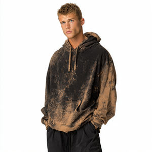 Sudadera con Capucha de Invierno para Hombre, Estilo Holgado, con Lavado Ácido, Bordado, Hombros Caídos, Felpa Lavada a la Piedra, Ecológica, Estilo Urbano, Vintage - Product Image 2