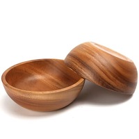 Juego de Ensaladeras Grandes de Madera de Acacia de Lujo, Ecológicas, para Servir y Mezclar Alimentos con Servidores