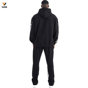 Haute qualité personnalisé 100% coton DTG impression survêtements Streetwear décontracté surdimensionné pull à capuche et pantalon de survêtement deux pièces ensemble - Product Image 3