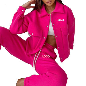 Conjunto de Chaqueta Deportiva de Invierno para Mujer, 2 Piezas, Transpirable, con Pedrería, Manga Larga - Product Image 2