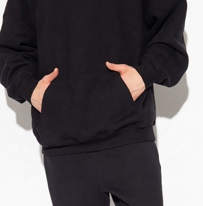 Sweats à capuche pour hommes de haute qualité unisexe Street Wear pull polaire personnalisé sweats à capuche unisexe broderie Polyester/coton uni surdimensionné - Product Image 4