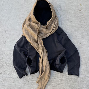 Sudadera con Capucha para Hombre, Estilo Wasteland, Corte Regular, Lavado Ácido Vintage, Diseño con Pedrería, Invierno, Impresión Personalizada - Product Image 1