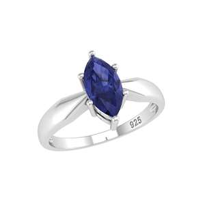 Anello Solitario con Tanzanite Naturale Taglio Marquise in Argento Sterling 925, Gioielleria Fine - Product Image 4
