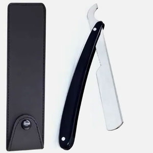 Maquinilla de afeitar de barbero de acero inoxidable con mango de plástico, cuchilla turca de borde recto, maquinilla de afeitar plegable al por mayor - Product Image 2