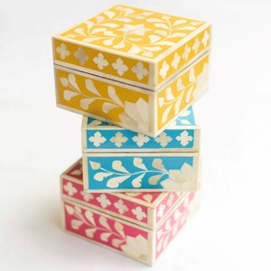 Came Bone Beautiful Inlay Joyero Indio hecho a mano Hueso y Resina Joyeros de madera por lametierartz - Product Image 4