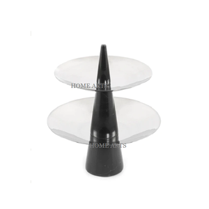 Soporte para pastel de 2 niveles de mármol y acrílico, diseño fantástico, soporte para servir postres y pasteles de forma redonda para los más vendidos - Product Image 2