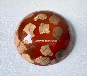 High Polished <b>Red</b> Epoxy Resin <b>Bowl</b> & Wood Decoration Design Top Selling Product Modern Stylish Wood Resin <b>Bowl</b> Customized Sale - Product Image 5