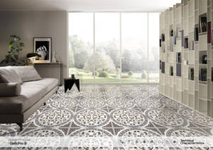 Carreaux de céramique en porcelaine polie aspect Galicha 600x600 mm, surface Galicho 5-brillante, 60x60 cm, carreaux Rangoli pour revêtement de sol décoratif - Product Image 3