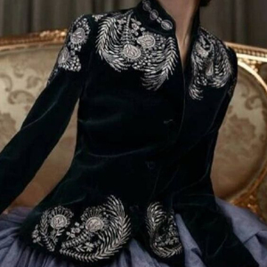 ELEGANT DESIGNER JACKET WITH VELVET FABRIC WITH EMBELLISH OF BEAUTIFUL CRYSTAL BEADS,PEARLS,GLASS STONE WORK FOR PARTY-WEAR@2022 - Product Image 1