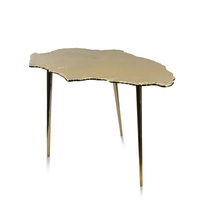 Dernière conception de table basse en métal finition dorée table à thé de forme unique pour le salon table d'appoint de canapé avec pieds à vendre