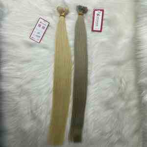 ผมต่อผมมนุษย์บริสุทธิ์ผมลอนตรงผมยาว20นิ้วสีบลอนด์แอช - Product Image 3