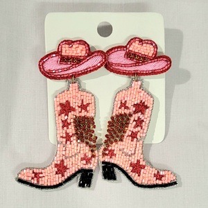 Boucles d'oreilles brodées de perles de rocaille boucles d'oreilles design chaussures de l'Inde boucles d'oreilles faites à la main pour femmes et filles - Product Image 2