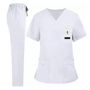 Uniforme médico de varios bolsillos con cuello en V para hombres y mujeres de etiqueta privada en varios colores - Product Image 5
