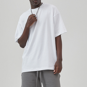 T-shirt blanc en coton surdimensionné T-shirt pour homme en coton lourd T-shirt blanc à impression personnalisée pour homme - Product Image 1