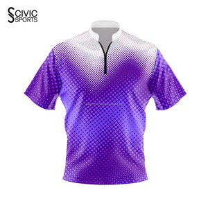 Camisas de complejo de bolos con botones Impresión de sublimación transpirable 90% Poliéster 10% Spandex Vacaciones de popelina de verano - Product Image 5