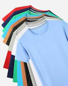 Camiseta de manga corta de algodón 100% para hombre, Camiseta de cuello personalizable de alta calidad, estilo informal, camiseta bordada de talla grande, transpirable - Product Image 4