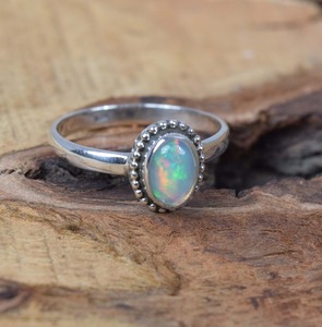 925 Sterling Silver Gemstone <b>Ring</b> Ethiopian <b>Opal</b> Gemstone Jewelry Elegant <b>Ring</b> Natural Stone Handmade Jewelry October Birthstone - Product Image 4
