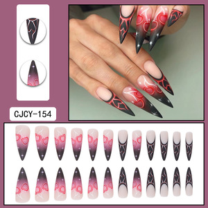 24 Uds. Fábrica al por mayor Stiletto largo Prensa en <span class=keywords><strong>uñas</strong></span> acrílicas con lima <span class=keywords><strong>de</strong></span> <span class=keywords><strong>uñas</strong></span> logotipo personalizado tamaño corto tipo falso Modelo <span class=keywords><strong>de</strong></span> punta <span class=keywords><strong>de</strong></span> <span class=keywords><strong>uñas</strong></span> - Product Image 2