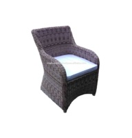 Chaise d'extérieur en rotin gris, rotin synthétique, matériau brut, chaises de salle à manger en osier, mobilier d'extérieur haut de gamme en osier, chaise de jardin