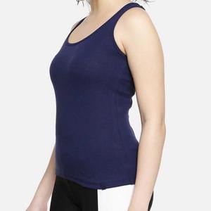 Camiseta sin mangas acanalada de satén de alta elasticidad OEM para mujer, Chaleco Corto con cuello redondo, transpirable, ecológico, de secado rápido, ropa activa informal para Yoga - Product Image 5