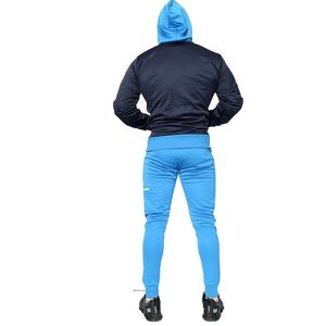 100% poliéster polar hombres Slim Fit Jogger Sweatsuit con cremallera pulóver Sudadera con capucha bordado personalizado gimnasio listo colección de primavera - Product Image 4