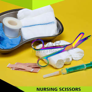 Ciseaux à pansements Lister 4,5 pouces, ciseaux en acier inoxydable de qualité supérieure, lames multicolores finition titane arc-en-ciel, instruments médicaux - Product Image 6