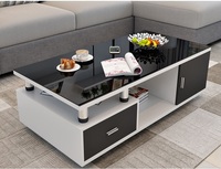 Tables basses blanches avec plateau en verre, design moderne, ensemble meuble TV, meubles de salon pour appartement