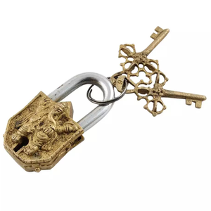 กุญแจทองเหลืองรูปพระพิฆเนศที่มีคุณภาพสูงกุญแจล็อคประตูรักษาความปลอดภัยที่ไม่ซ้ำใครพร้อมกุญแจกันน้ำดีไซน์ใหม่ที่มีความปลอดภัยสูง - Product Image 1