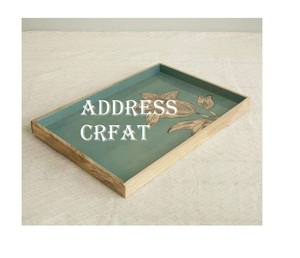 Plateau de service en bois écologique avec impression émaillée Plateau alimentaire de forme ronde pour hôtel et maison Fabricant et exportateur de plateaux de service - Product Image 3