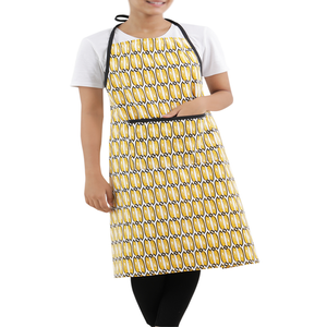 Cotton Kitchen Waist <b>Apron</b> with Quality Front Pocket & Adjustable Straps for Home & Hotel Use Available in Yellow & <b>Black</b> Colors - Product Image 1