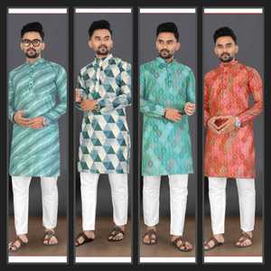 Conjunto de pijama de algodón de la mejor calidad para hombre, ropa tradicional india, de seda, con Secuencia - Product Image 6