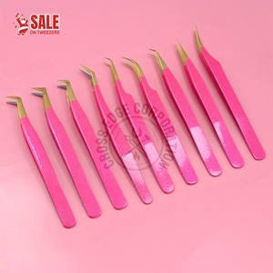 Pinza para extensión de pestañas con punta de fibra personalizada, 45 y 90 grados, volumen ruso, agarre de diamante, herramienta profesional para pestañas - Product Image 1