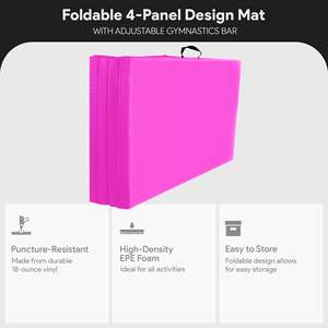 เสื่อออกกำลังกายสีชมพูขนาด 120 x 48 นิ้ว ยี่ห้อ BalanceFrom และบาร์ยิมนาสติกปรับระดับได้ อุปกรณ์และอุปกรณ์เสริมสำหรับฟิตเนส - Product Image 2