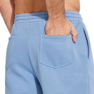 กางเกงกันยับของผู้ชายกางเกงผ้าฟลีซสำหรับวิ่งกางเกงวิ่งผ้าคอตตอน100% ย้อมสีล้วนพิมพ์โลโก้ได้ตามต้องการ - Product Image 3