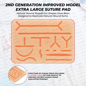 Almohadillas de práctica de sutura Almohadilla de sutura de piel de silicona duradera de 3 capas para ser utilizada por estudiantes para la capacitación de la Universidad Médica por Vaslcare - Product Image 2