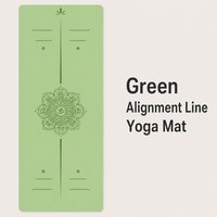 Tapis de yoga personnalisé en caoutchouc naturel PU antidérapant de qualité supérieure avec lignes d'alignement des poses, extra large, épaisseur 5 mm, pour débutants, adhérence supérieure