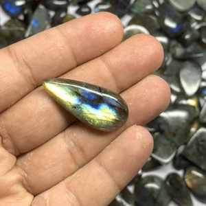 Venta al por mayor a granel IGI certificado 9mm labradorita azul Natural cabujón cuenta CAMBIO DE Color piedras preciosas sueltas para joyería - Product Image 5