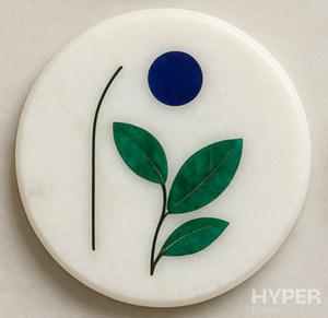 Ensemble de sous-verres en marbre Leaf Design avec support | Vaisselle en pierre faite à la main pour la maison et le bureau - Product Image 2