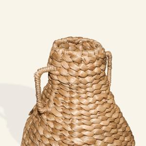 Eco Friendly Handwoven Wicker Water <b>Hyacinth</b> <b>Vase</b> With Handles Natural Handmade Decorative <b>Vase</b> For Wholesale Bulk Buyers - Product Image 6