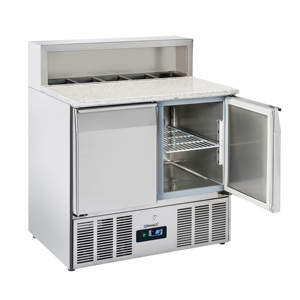 Congélateurs et réfrigérateurs de présentation 2 portes GN 1/1 Granito Saladette pour la préparation alimentaire - Product Image 1