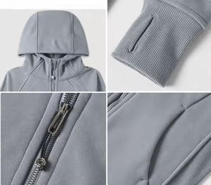 Sudadera con capucha y cremallera completa para mujer, chaqueta de Jersey suave y ligera con abrigo cálido transpirable, Top ajustado para invierno - Product Image 6