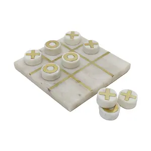 Mármol de la mejor calidad con la mejor tira de latón de la mejor calidad Juego Tic-Tac-Toe El mejor diseño y tablero de calidad para niños de Target World - Product Image 4