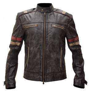 Blouson en cuir de moto unisexe homologué CE 2025, coupe-vent, service personnalisé OEM, protection tout temps pour la conduite - Product Image 1