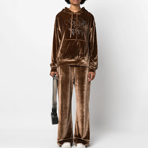 Survêtement d'hiver décontracté en velours avec capuche pour hommes, sweat-shirt d'entraînement écologique de grande taille avec logo personnalisé - Product Image 5