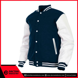 Precio al por mayor por encargo de los hombres de alta calidad Letterman chaqueta de lana con capucha tela de lona barato equipo de béisbol Versity chaquetas - Product Image 6