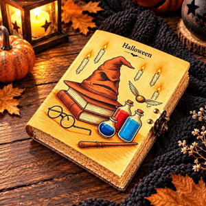 Diario de Cuero Personalizado de Halloween, Libro de Hechizos de Bruja, Grimorio, Libro de Sombras, Cuaderno de Brujería Gótica, Regalo Espeluznante - Product Image 5