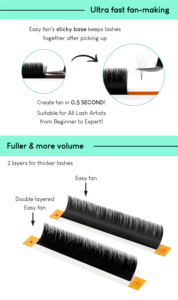 Cachemira fácil ventilador extensiones de pestañas Camelia pestañas de doble capa volumen extra pestañas rusas suministros al por mayor - Product Image 6