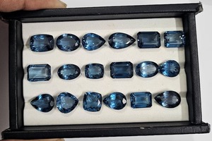 Gemas Mehrajudin, Topacio Azul Londres Natural de 9-15 mm, Calidad AAA, Gema Suelta, Corte de Forma Mixta, Cambio de Color por Terceros - Product Image 3