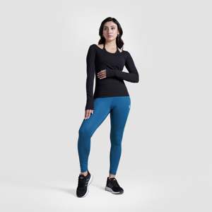 Premium Ladies Casual <b>Leggings</b> Turquoise Slim Fit High Waist Breathable Stretch Spandex Soft Patterned Knitted Fabric Size XL - Product Image 3